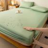 Soild Color Waterproof Fit Sheet with Elastic Band Non Slip Adjustable Mattress Cover for Double King Queen Bed 90/120/150/180/200cm