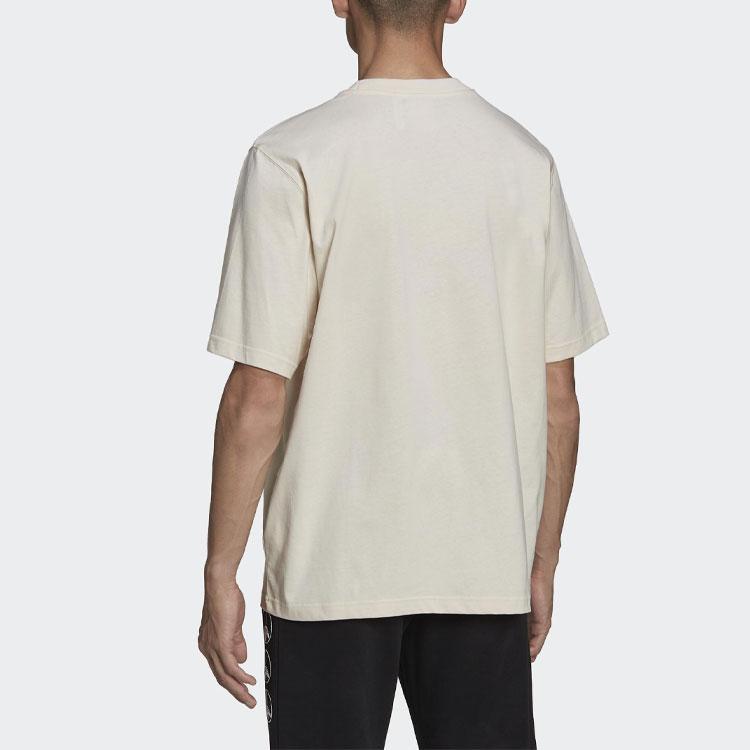 Adidas Originals Trefoil Logo Print Loose Casual Crew Neck T-Shirt Men Tops Light-Brown HE5646