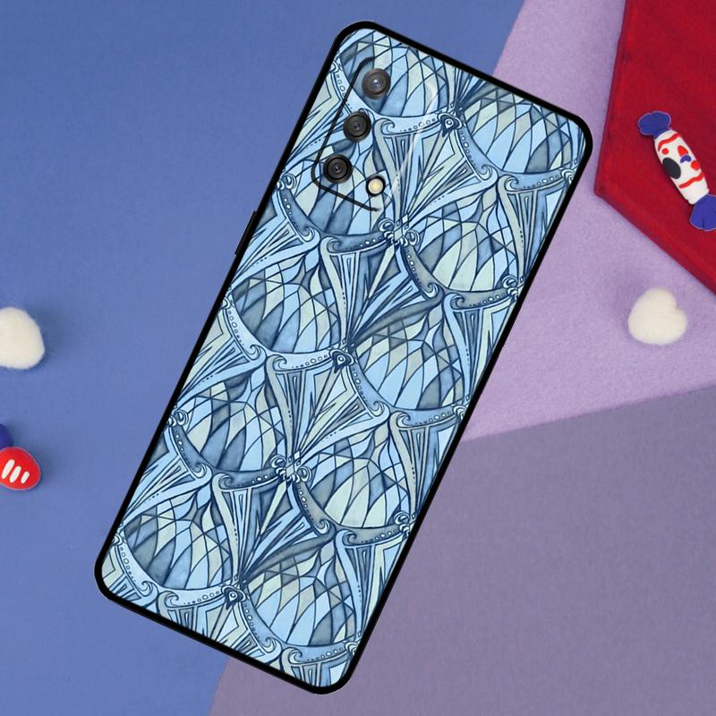 Muted Moroccan Mosaic Tiles Case For Oppo A78 A18 A38 A74 A94 A54 A58 A98 A80 A60 A40 A96 A76 A16 A15 A17 A57 A5 A6 Pro
