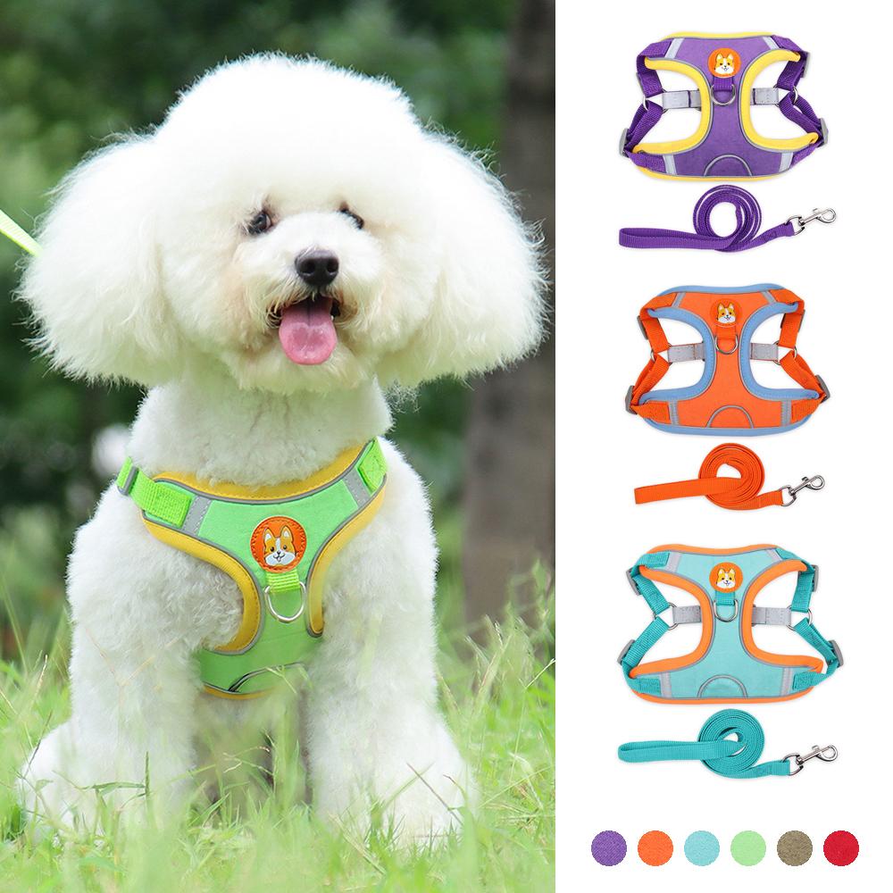 Dog With 15m Harness Traction Leash Set No Pull Dog Vest Strap Adjustable Reflective Breathable Harness For Dogs Puppy And Cats