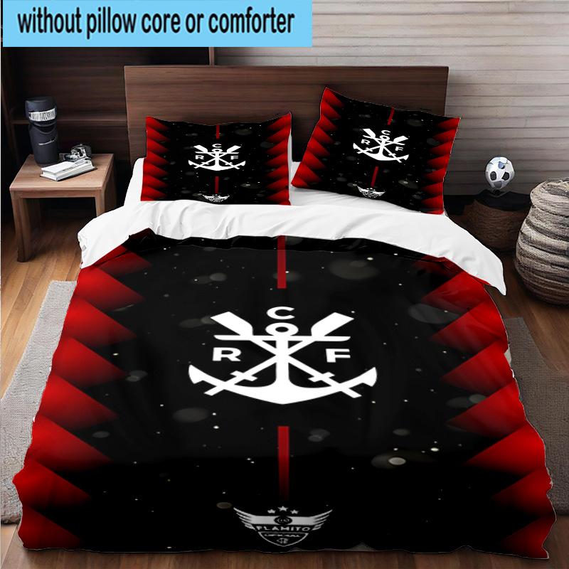 3pcs CR Flamengo Printed Bedding Set Duvet Cover Closure Includes 1 Duvet Cover & 2 Pillowcases Bedding Sets Home Decor Gifts