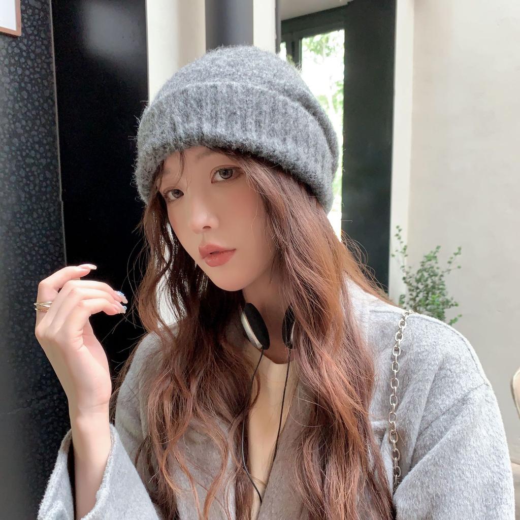 Women's Autumn and Winter New Style Stacked Knitted Hats Warm Windproof Ear Protection Cold Hat Japanese Pullover Wool Hat