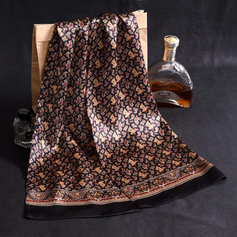 Luxury Brand Men Pure Silk Scarf Businessmen Long Scarves Spring Autumn All-Match 100% Silk Neck Scarf Winter Printed Scarves