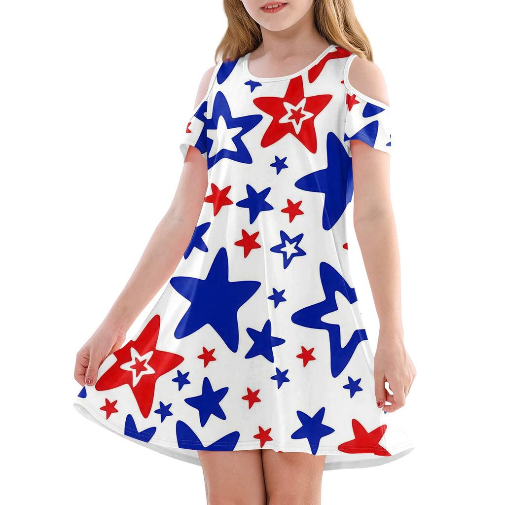 Mädchen A-Linien-Kleid - Sommerkleid Ärmellos Lässiges Sommerkleid Kleinkinderkleid