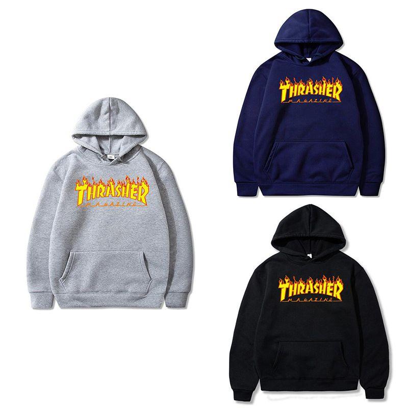Stylish Flame Print Plus Size Men's Hooded Sweatshirt Sweater