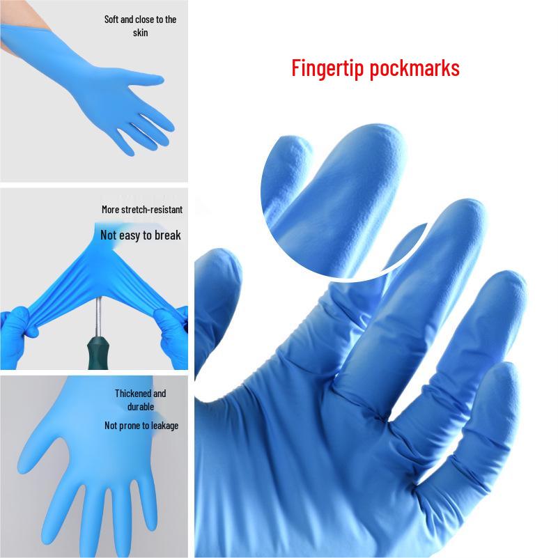 Disposable Thick Nitrile Gloves, Oil-Proof for Kitchen & Housework, 50 Pack, Neutral Packaging