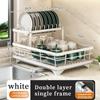 2025 Dish Drying Rack Kitchen Adjustable Stainless Steel Cutting Board Organizer Dish Bowl Drainer Storage Rack Kitchen Utensils