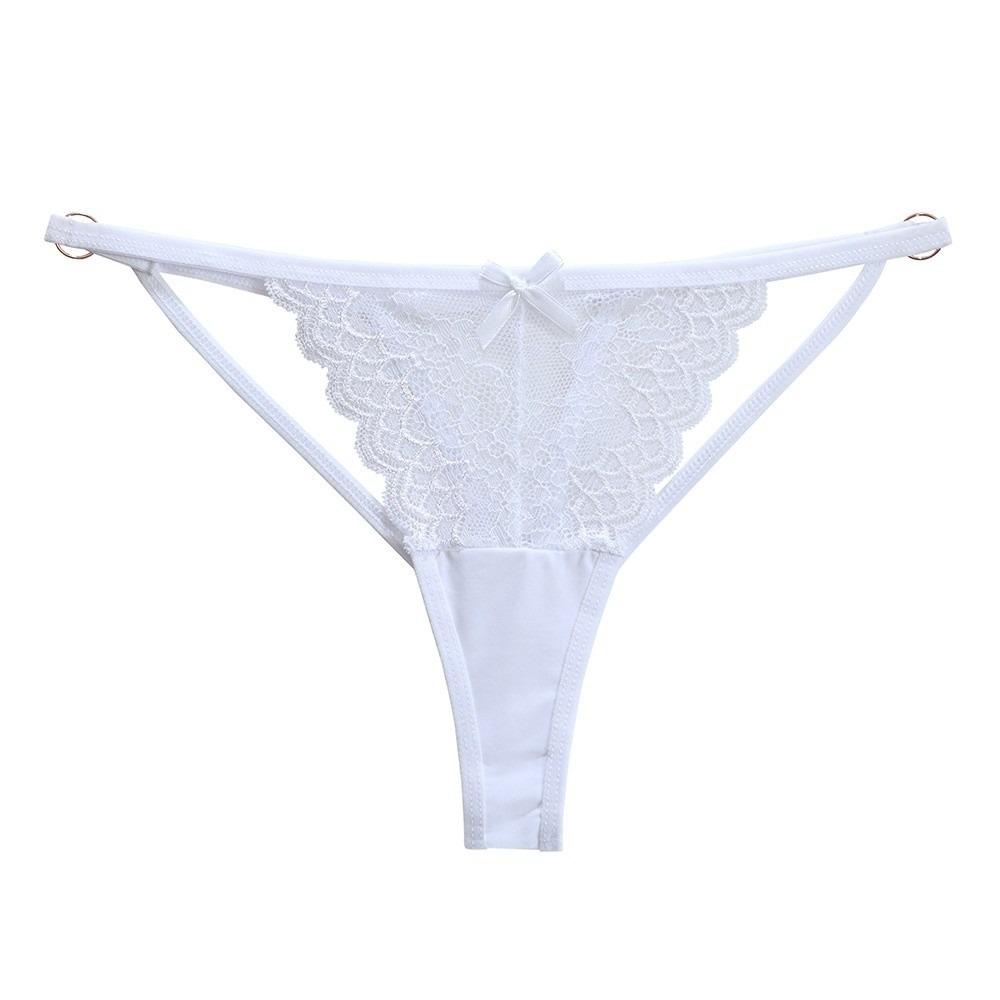 Stretchy Strappy Sheer Lace Thong Low Waist Romantic Panties Floral Embroidery Briefs  Ladies Girls