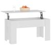 Vidaxl Coffee Table, White, 101X49X52 Cm, Wood-Based Material