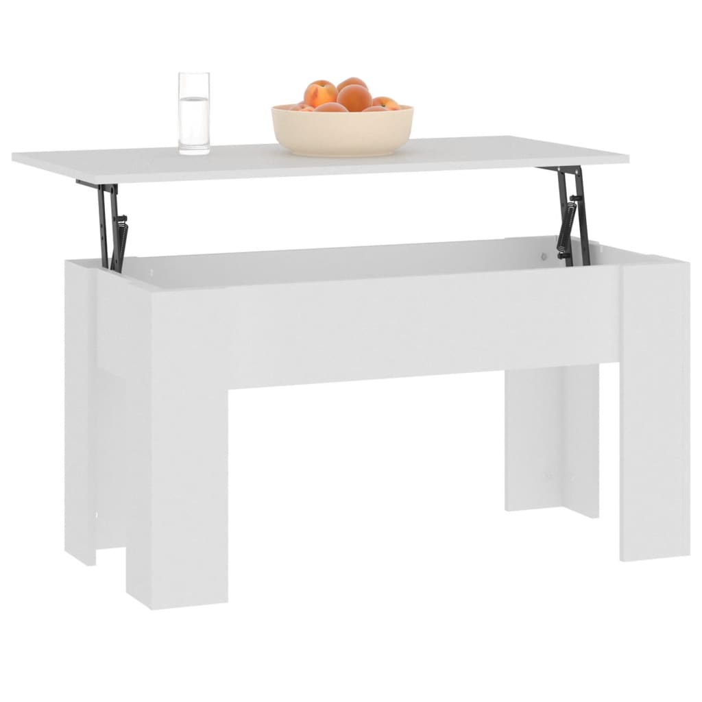 Vidaxl Coffee Table, White, 101X49X52 Cm, Wood-Based Material