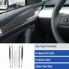 8Pcs Carbon Fiber Interior Door Panel Cover Strip For Tesla Model 3 Y 2017-