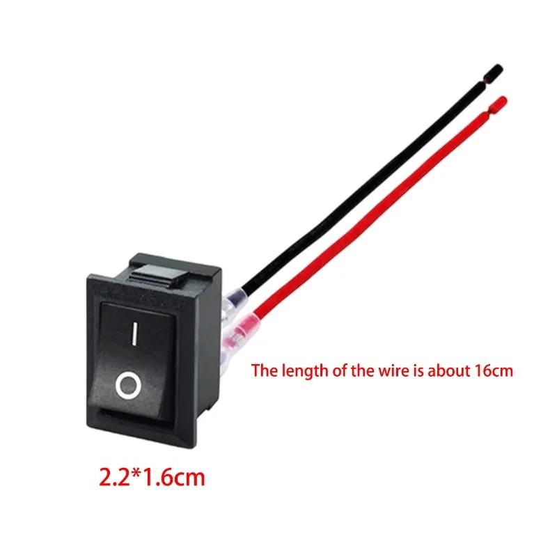 12V Motorcycle Boat Switch Cord Round Rocker Switch ON/OFF 2 Pin Toggle Switch with Wire Car Boat Modified Parts 1-10PCS