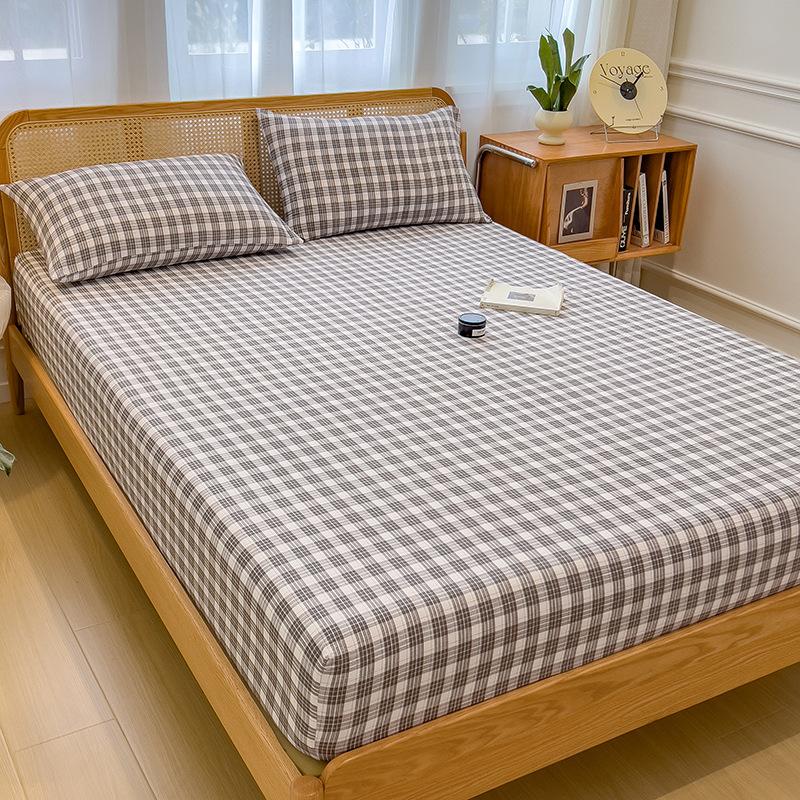 New Style Bed Sheet Single Piece Unprinted Style Bed Cover Mattress Protector Dormitory Single Non-slip Bed Sheet Universal for All Seasons