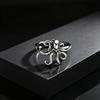 Modischer cooler drehbarer Oktopus-Ring für Männer, offener Ring mit Oktopus-Tentakeln aus Edelstahl, Unisex-Fingerring-Geschenk