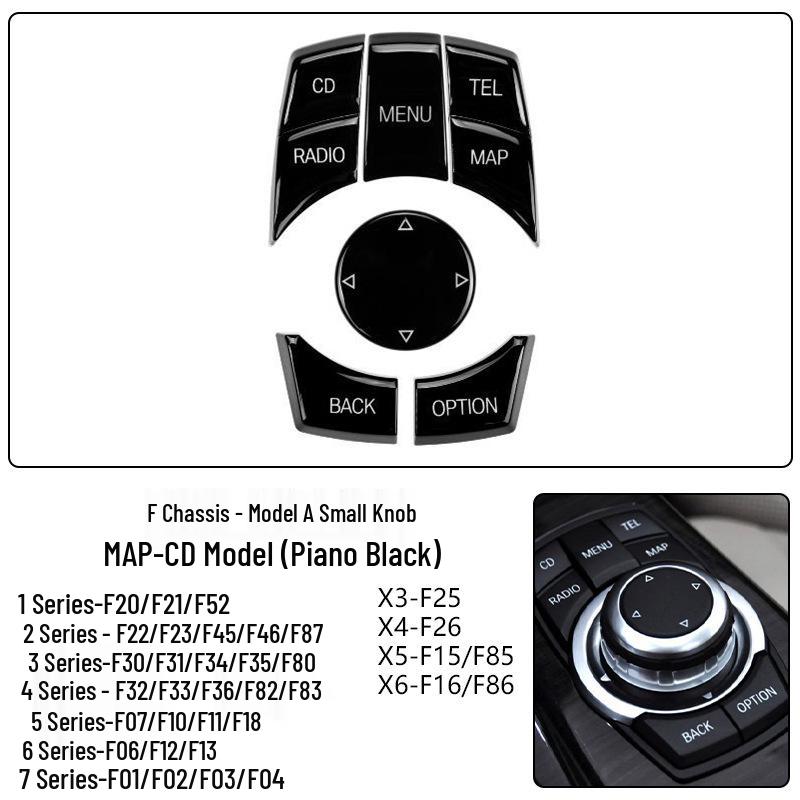 Compatible with BMW Series 1-7, X3, X4, F10, F18, F30, F02 - Multimedia Knob Button Switch