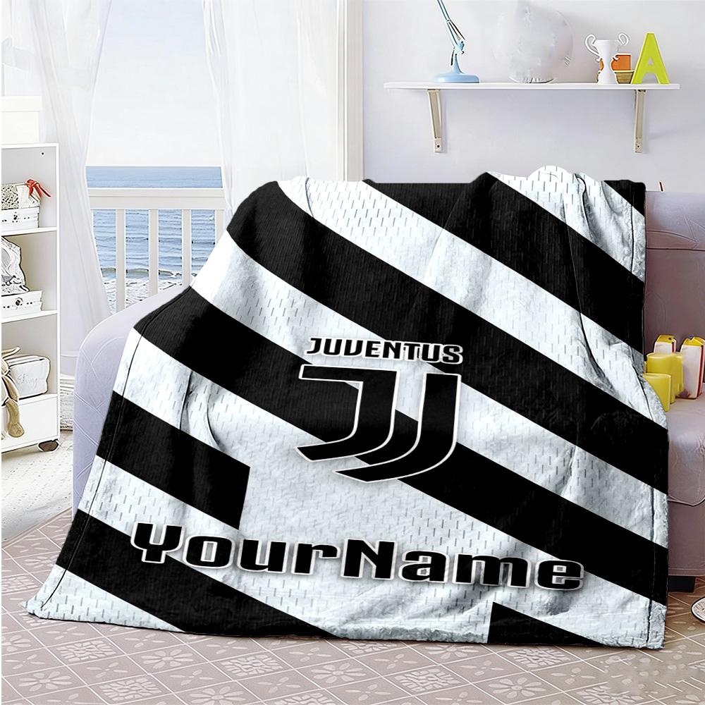 Juventus Personalized Text Blanket Throw Personalized Blanket Comfortable Great for Couch Home Decor Living Room Sofa Four Seasons Multipurpose