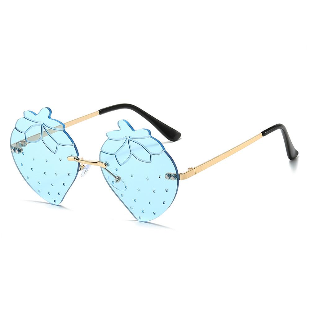 Personalized Rimless Peach Sunglasses Men'S And Women'S Tide Dance Party Concave Sunglasses Hip-Hop Glasses