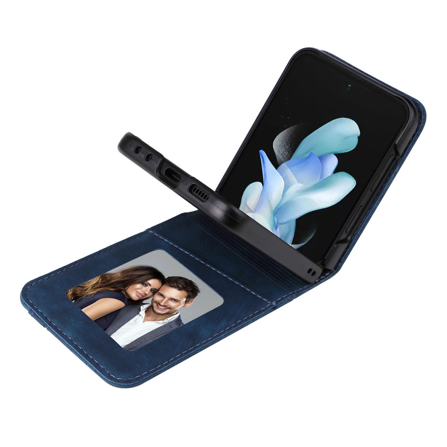 

For Samsung Galaxy Z Flip6 5G Case PU Leather Card Slots Phone Cover Two-Piece Design Black