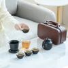 Portable travel tea set, small set, outdoor teacup, one pot, four cups, glass express cup, teapot gift