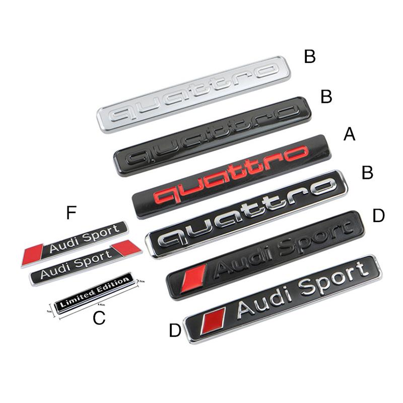 2026 Car Styling Logo Metal Sticker Body Trunk Decal For Audi Quattro A3 A4 A6 A5 Q5 A1 Q7 Q3 TT S1 RS3 RS4 S3 S4 RS5 RS6 RS7 S5 S6