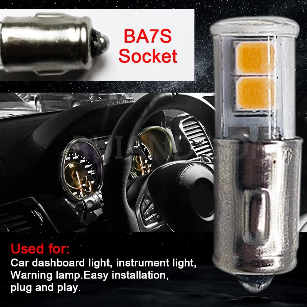 [4SMD High Brightness/Light Bulb Color] Ruiandsion BA7S LED Bulb Set