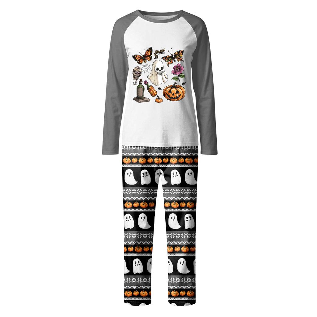 Halloween Tag Drucke Familie Passend Langarm Tops+Hosen Set Familie Passende Sets