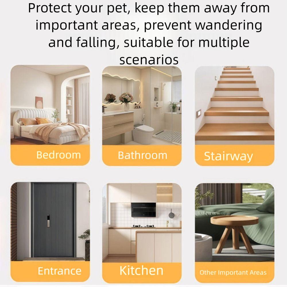 Universal Retractable Pet Gate Multifunctional Child Barrier Fences No-Drill Pet Door  Cat/Dog