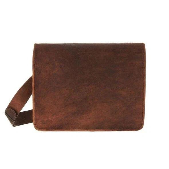 Bag Leather Men Genuine Messenger Shoulder Laptop Travel Vintage Handmade