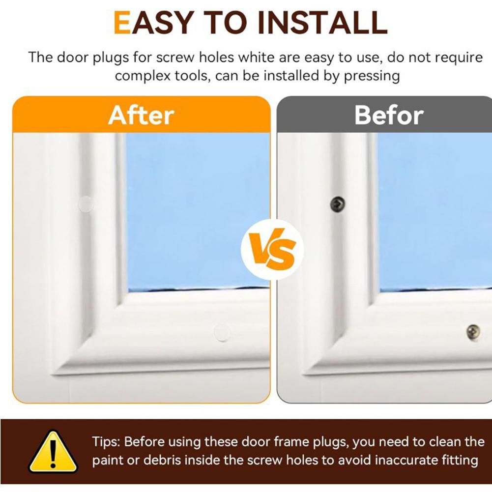 Pack of 50 Door Frame Stoppers Silicone White for ODL Reflection Weather Resistant Easy Install 516 Inch Diameter