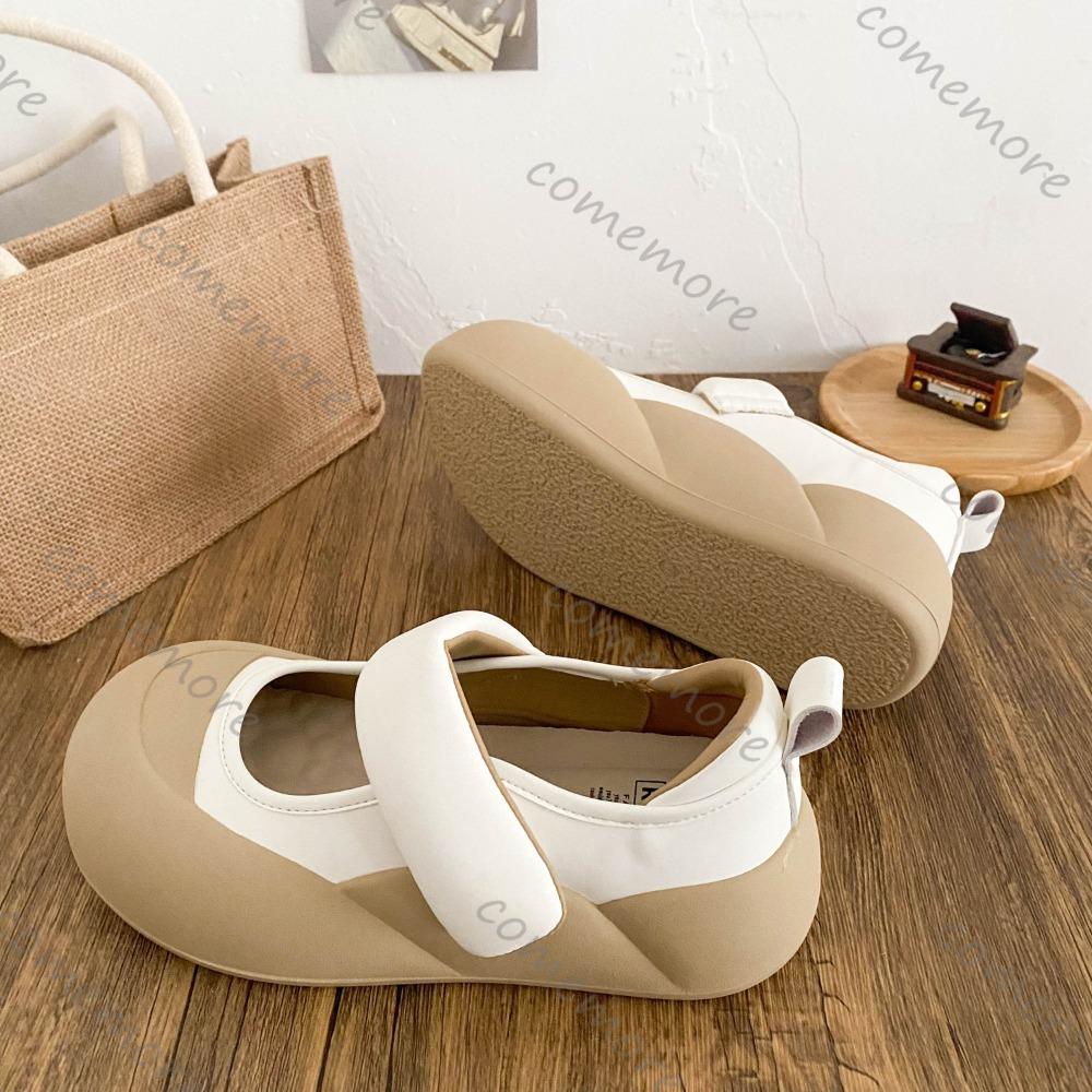 Fashion Comemore Thick-soled Cute Round Toe Mary Janes Shoes Women Spring Autumn Flat Bottom Casual Height-increasing Women's Shoes