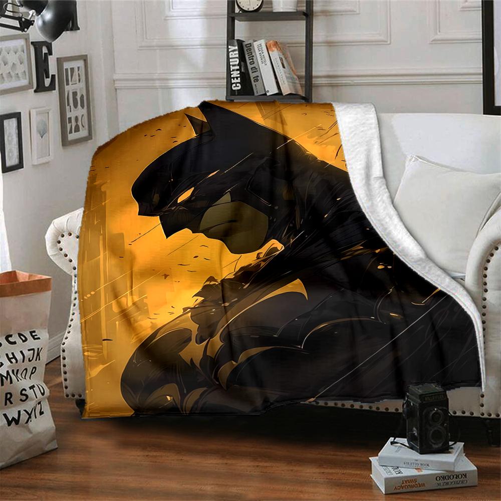 Batman Theme Printed Blanket - Perfect for Couch, Bed, Travel & Outdoor Use | Machine Washable, Cozy & Durable.