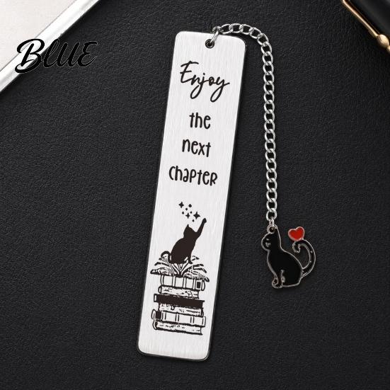 Creative Cat Bookmark Cute Bookmark Funny Metal Page Marker with Stainless Steel Quotes