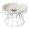 Elevated Cat Bowl For Neck Protection Stable Weighted Anti-Tip Base Modern Minimalist Home Decor