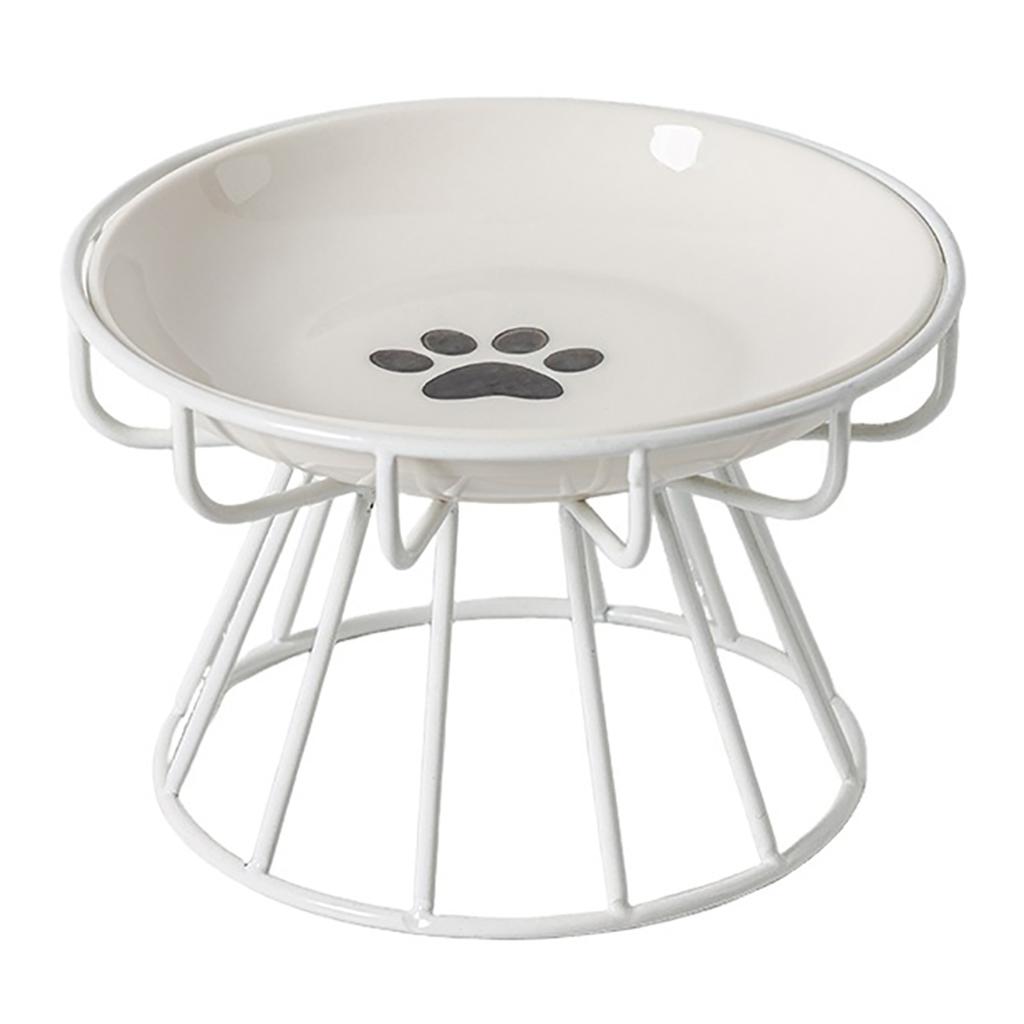 Elevated Cat Bowl For Neck Protection Stable Weighted Anti-Tip Base Modern Minimalist Home Decor