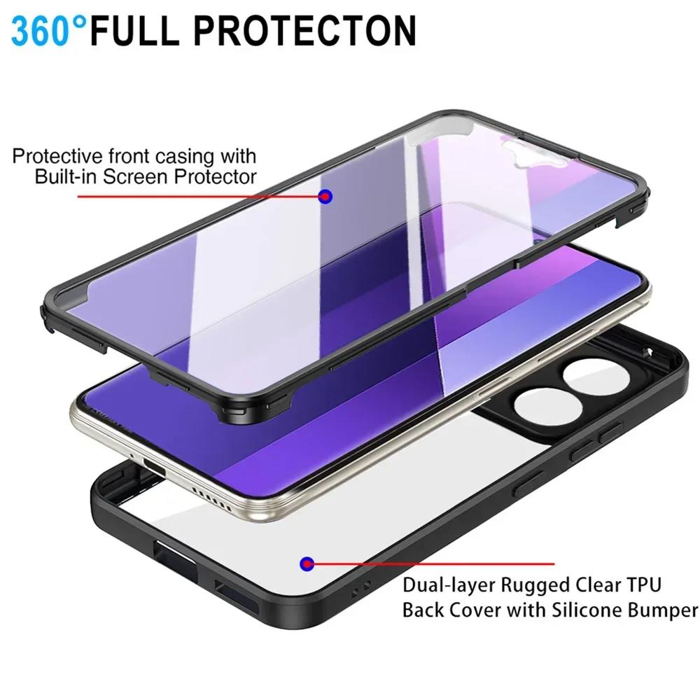 360° Full Protection Clear Shockproof Phone Cover for Xiaomi Mi15 Mi 15 POCO X7 Por Redmi Note 14 Pro Plus Note 14 4G 5G Case