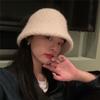 Lamb Wool Versatile Bucket Hat Women's Autumn and Winter Face Small Autistic Hat Retro Ins Thermal Basin Hat