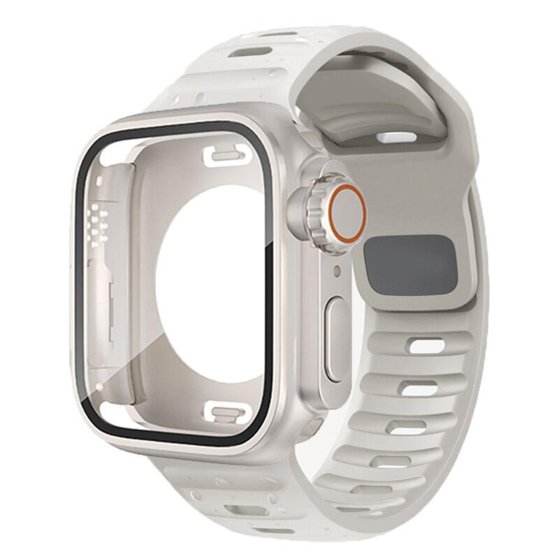 360 Waterproof Case+Silicone Strap for Apple Watch 9 8 7 Band Appearance Upgrade Ultra 49mm Iwatch Series 8 7 6 SE 5 4 3 2 1