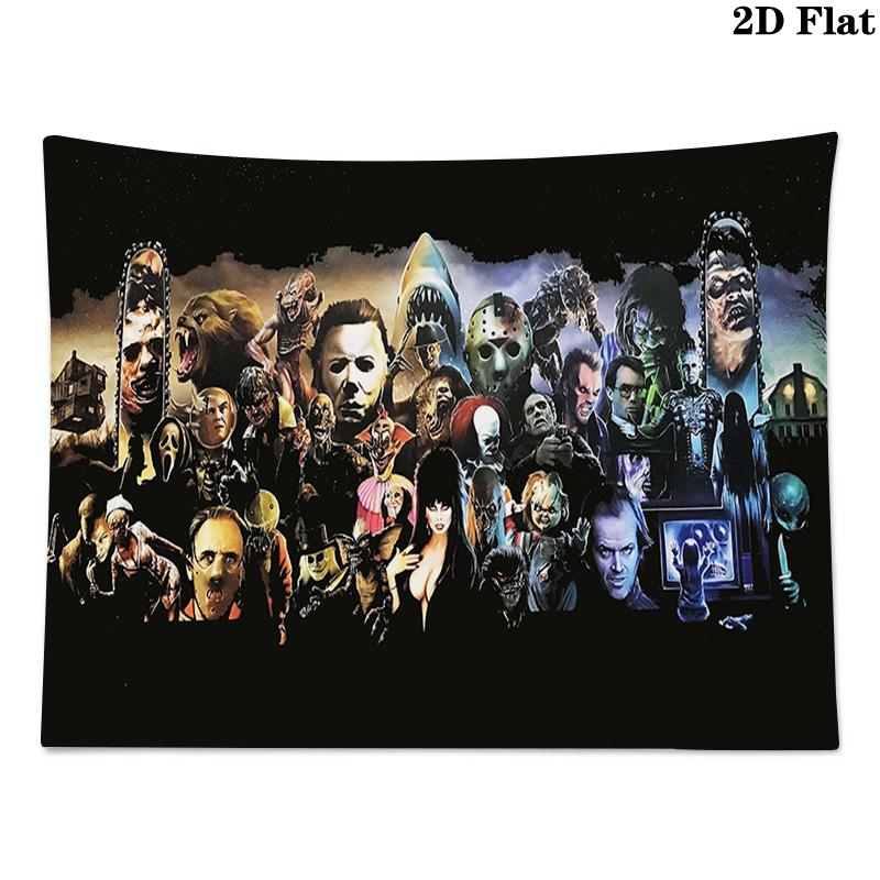 Horror Movies Wall Tapestry Aesthetic Wall Hanging Printed Fabric Blanket Decorative Tapestries for Bedroom Living Room Home Decor