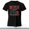 Black Cat Skull Printed Mens TShirt 100 Cotton Oversized Rebellious Gothic Graphic Tees for Women Tops Tees Streetwear