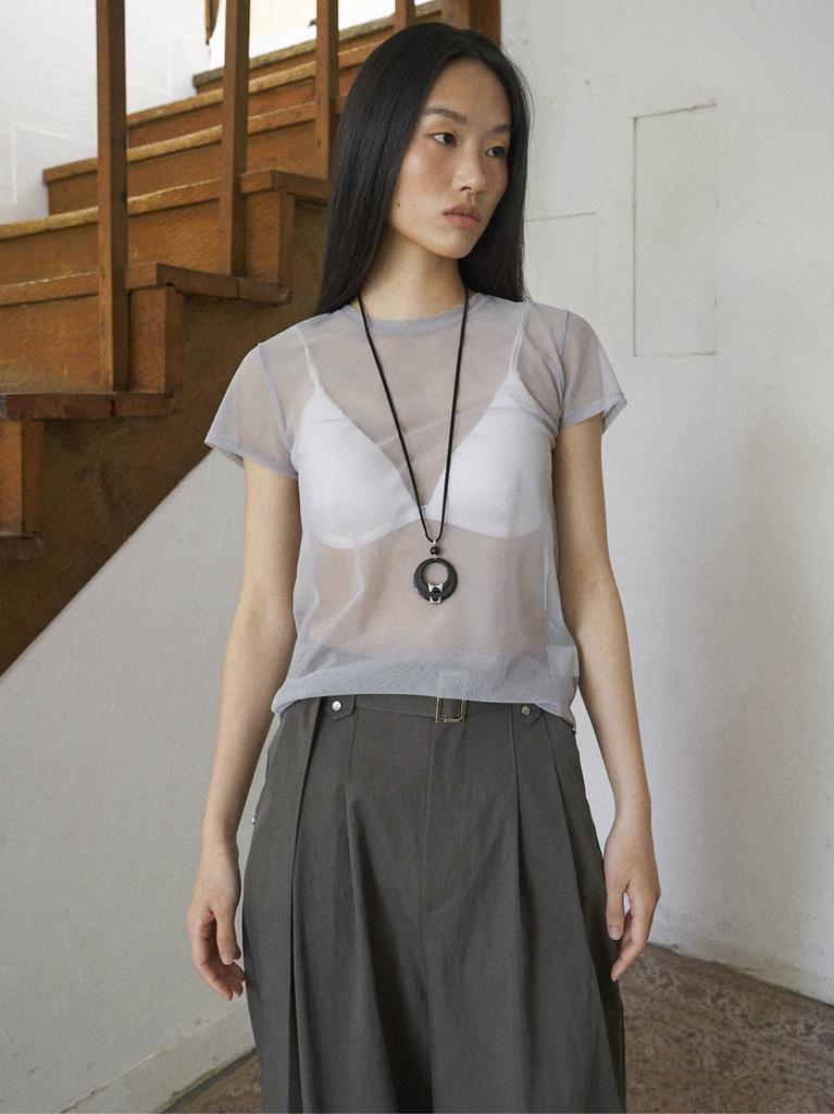 From Wear Belt Detail Wide Pants Charcoal