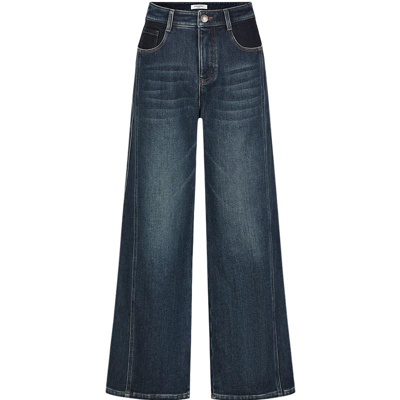 

JZANNACOU Women s Blue Retro Straight-Leg Jeans M