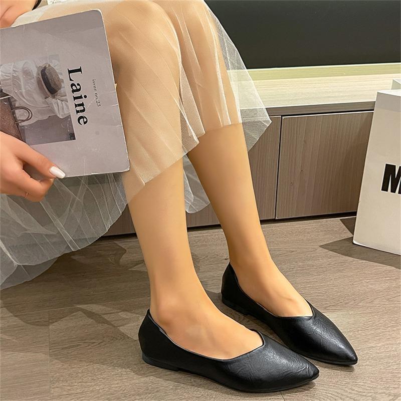 Genuine Leather Multi-color Low-heeled women's Shoes Round Toe Flat Bottom Shallow Cut Single Shoes Casual Versatile Loafers
