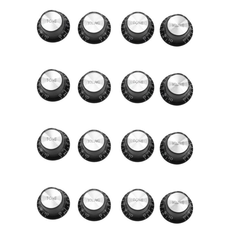 

Classy-Guitar Knobs 8 Volumes And 8 Tones Silver Top Hat Bell чёрный