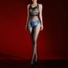 Women Sexy Jumpsuit Stockings Lace V Hanging Neck Backless Tube Top Bodysuit Oil Shiny Glossy Sheer Ultra-Thin Full-Body Socks