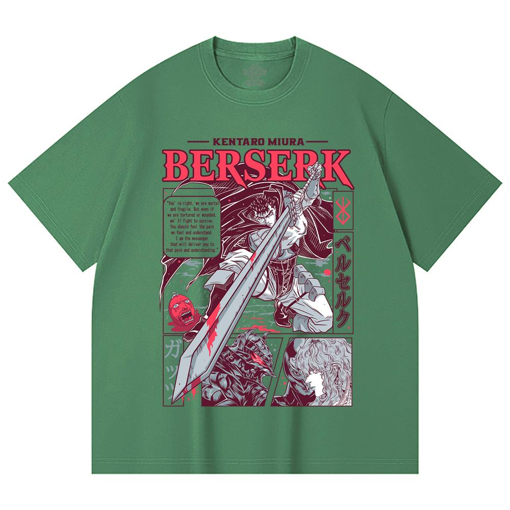 230 Gsm 100% Cotton Berserk V1 Guts Print Unisex Heavy Cotton T Shirt