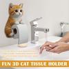 Cat Paper Towel Holder, Fun 3D Cat Paper Towel Holder, Bathroom Kitchen Decoration Wall-mounted Toilet Paper Storage Rack