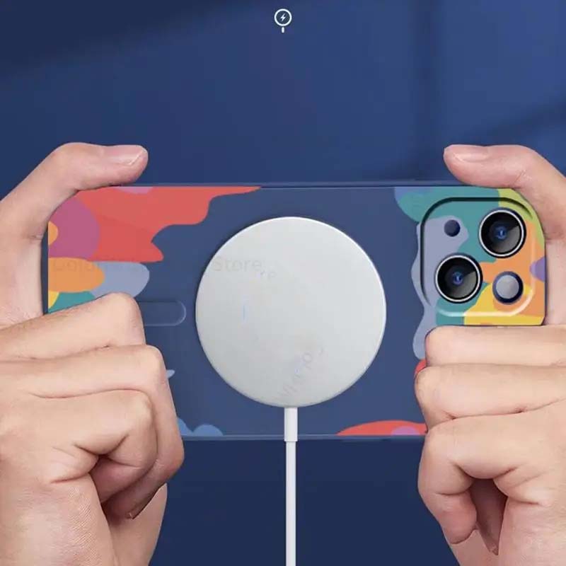 Pro Magsafe silikonové pouzdro na telefon pro iPhone 16 Pro Max Graffiti Magnetický kryt Magsafing pro Apple 15 13 12 Pro Max 14 16 Pro 7 8 Plus SE 2022 Fundas