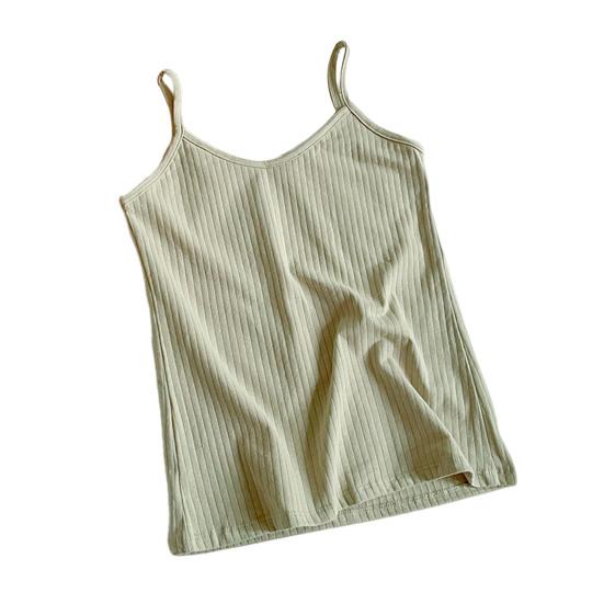 Women's Spaghetti Strap Cami Top Summer Slim Fitted Ribbed Tank Top V-Neck Sleeveless Vest Camisole Basic Layering Shirts