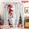 2pcs 2D Flat Printing Merry Christmas Popular Window Drapes Cute Christmas Gnome Holiday Fabric Without Electricity Festive