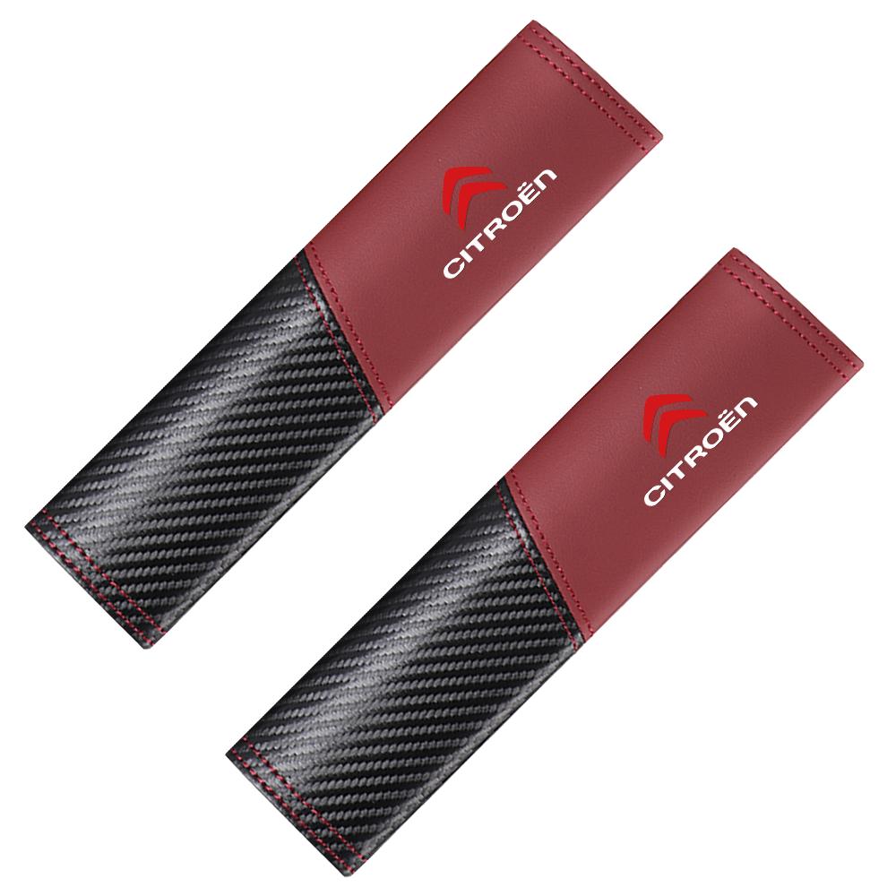 PEZN4 1pc/2pcs PU Leather Car Seat Belt Cover Shoulder Pad For Citroen C1 C2 C3 Vts C4 Saxo C5 C6 C8 Xsara C3-XR Picasso Accessories